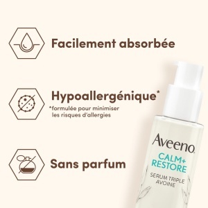 Aveeno Calm+ Restore Ser Cu Triplu Extract De Ovăz Fără Parfum Pentru Piele Sensibilă 30ml - Img 5