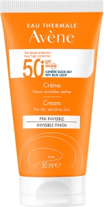 Avène Cremă Cu Protecție Solară SPF50+ Finisaj Invizibil Piele Sensibilă Și Uscată Tub 50ml