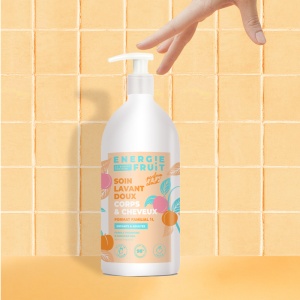 Energie Fruit Gel De Duș Delicat Pentru Corp Păr Pentru Copii Adulți Cu Parfum De Caise Flacon Cu Pompă 1 L - Img 2