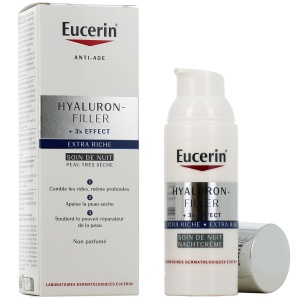 Eucerin Hyaluron-Filler + 3x Effect Extra Riche Cremă De Noapte Anti-Age Piele Uscată Și Foarte Uscată Flacon 50ml