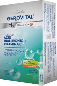 Gerovital H3 Hyaluron C Fiole Acid Hialuronic Și Vitamina C 10x2ml