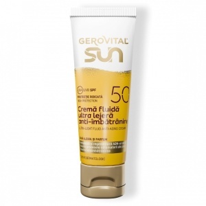 Gerovital Sun Cremă Fluidă Ultra Lejeră Anti-aging SPF50 Tub 50ml