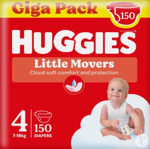 Huggies Little Movers Scutece Mărimea 4 Bebeluși 150 Bucăți