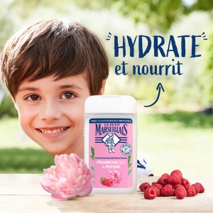 Le Petit Marseillais Extra Doux Cremă De Duș Hidratantă Cu Zmeură Bio Și Bujor Pentru Toate Tipurile De Piele 250ml - Img 4
