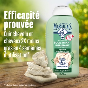 Le Petit Marseillais Infusion Pureté Șampon Purifiant Cu Cimbru Bio Și Argilă Albă Pentru Păr Cu Tendință De Îngrășare 250ml - Img 2