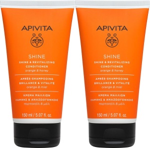 Pachet Apivita Balsam De Păr Strălucire Și Revitalizare Portocale Și Miere 2x150ml