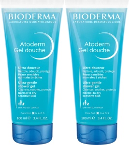 Pachet Bioderma Atoderm Gel De Duș Fară Săpun Piele Sensibilă/Uscată/Atopică 2x100ml