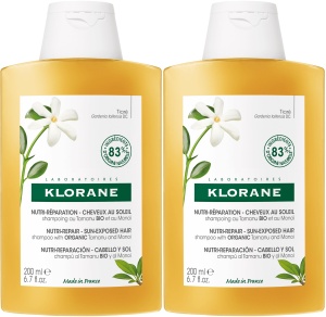 Pachet Klorane Şampon After-Sun Hrănitor Tamanu Bio Și Monoï 2x200ml