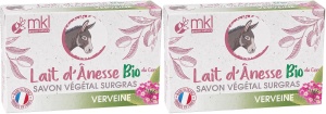 Pachet MKL Green Nature Săpun Vegetal Ultra Hrănitor Cu Lapte De Măgăriță Bio Verbină 2x100g