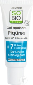 So'Bio Étic Gel Calmant Pentru Înțepături Cu Suc De Aloe Vera Organic Și 7 Uleiuri Esențiale 40ml