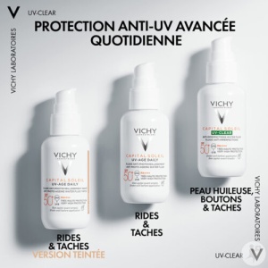 Vichy Capital Soleil UV‑Clear Fluid Anti‑Imperfecțiuni SPF50+ Flacon Cu Pompiță 40ml - Img 5