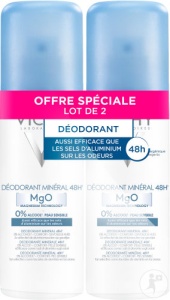 Vichy Deodorant Spray Mineral 48h Pentru Piele Sensibilă Duopack 2x125ml