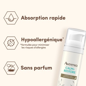 Aveeno Calm+ Restore Cremă De Noapte Rehidratantă Fără Parfum Pentru Piele Sensibilă 50ml - Img 5