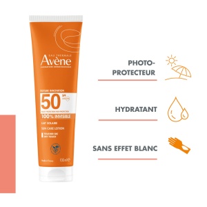 Avène Sun Care Lotion 100% Invisible SPF50 Loțiune Invizibilă Pentru Protecție Solară Tub 100ml - Img 3