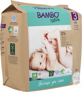Bambo Nature Scutece Din Hârtie Mărimea 3 M 4-8kg 28 Bucăți