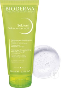 Bioderma Sébium Gel De Curățare Spumant Activ Ten Gras Cu Tendință Acneică 200ml