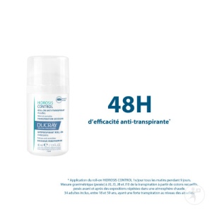 Ducray Hidrosis Control Roll-on Antitranspirant Transpirație Excesivă Pentru Subraț 40ml - Img 4