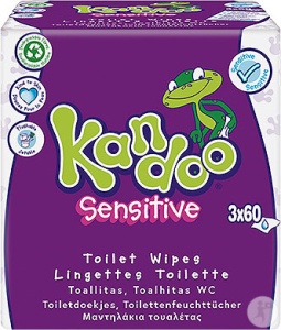 Kandoo Șervețele Umede Sensitive 3x60 Bucăți