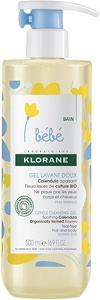 Klorane Bébé Gel De Curățare Delicat Cu Mușețel Corp Și Păr Bio 500ml