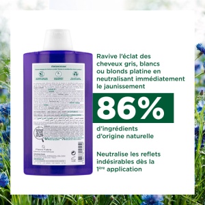 Klorane Șampon Anti-Îngălbenire Cu Albăstrea Bio Păr Gri Sau Blond 400ml - Img 4