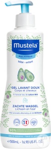Mustela Bébé-Enfant Gel De Curățare Delicat Pentru Corp Și Păr Piele Normală Flacon Cu Pompa 500ml