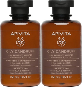Pachet Apivita Șampon Anti-Mătreață Cu Salcie Albă Și Propolis 2x250ml