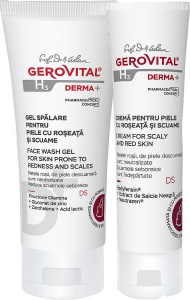 Pachet Mix&Match Gerovital H3 Derma+ Gel Spălare + Cremă Piele Cu Roșeață/Scuame