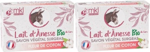 Pachet MKL Green Nature Săpun Vegetal Ultra Hrănitor Cu Lapte De Măgăriță Bio Floare De Bumbac 2x100g