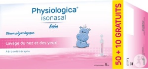 Physiologica Isonasal Bébé Soluție Spălături Nazale Și Oculare 50x5ml + 10 Doze Cadou