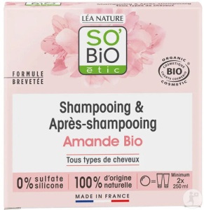 So’Bio Étic Șampon Solid Și Balsam 2in1 Cu Migdale Bio 65g