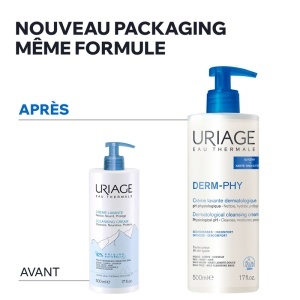 Uriage Derm-Phy Cremă Dermatologică De Curățare Pentru Toate Tipurile De Piele 500ml - Img 2