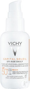 Vichy Capital Soleil UV-Age Daily Fluid Solar Anti-Îmbătrânire Colorat SPF50+ Flacon Cu Pompiță 40ml