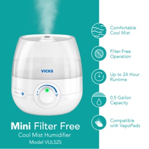 Vicks Technical Mini Umidificator Cool Mist VUL525E4 1 Bucata - Img 3