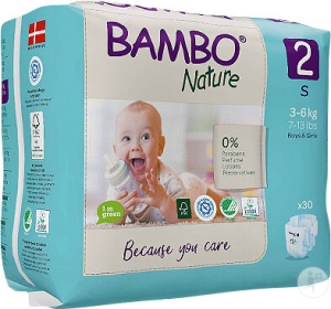 Bambo Nature Scutece Din Hârtie Mărimea 2 S 3-6kg 30 Bucăți