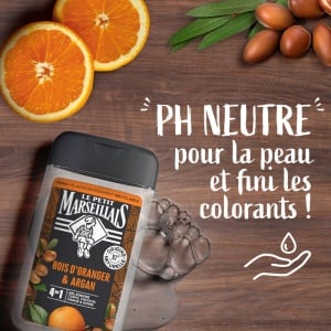 Le Petit Marseillais Gel De Duș Energizant 4 În 1 Cu Lemn De Portocal Și Ulei De Argan Pentru Corp Față Păr Și Barbă 250ml - Img 3