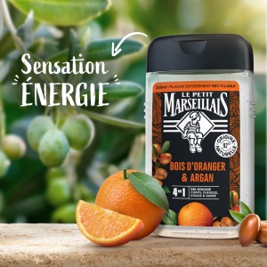 Le Petit Marseillais Gel De Duș Energizant 4 În 1 Cu Lemn De Portocal Și Ulei De Argan Pentru Corp Față Păr Și Barbă 250ml - Img 7