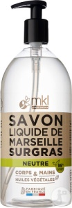 MKL Green Nature Săpun Lichid De Marsilia Surgras Neutru Pentru Corp/Mâini Cu Pompiță 1L