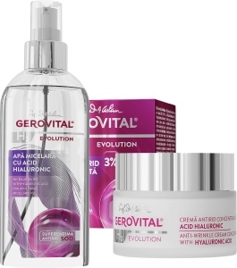 Pachet Mix&Match Gerovital H3 Evolution Cremă Antirid Concentrată + Apă Micelară Acid Hialuronic