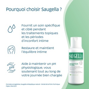 Saugella Antiseptic Naural Îngrijire Pentru Restabilirea Echilibrului Intim 250ml - Img 6