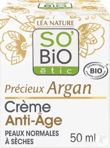 So'Bio Étic Précieux Argan Crema Antirid De Zi Pentru Ten Normal Până La Uscat 50ml