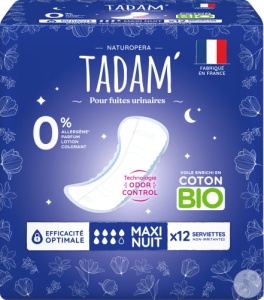 Tadam Absorbante Eco Noapte Pentru Incontinență Ușoară 12 Bucăți