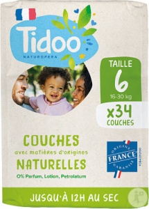 Tidoo Scutece Ecologice Mărimea 6 Copii 16-30kg Fabricat Franța 34 Bucăți