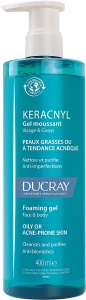 Ducray Keracnyl Gel Spumant De Curățare Pentru Piele Grasă Cu Tendință Acneică 400ml