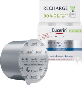 Eucerin Hyaluron-Filler +3x Effect Cremă De Noapte Anti-Îmbătrânire Rezervă 50ml