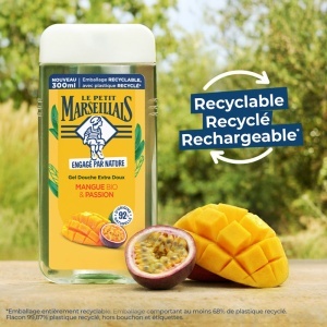 Le Petit Marseillais Extra Doux Gel De Duș Hidratant Cu Mango Bio Și Fructul Pasiunii Pentru Toate Tipurile De Piele 250ml - Img 3