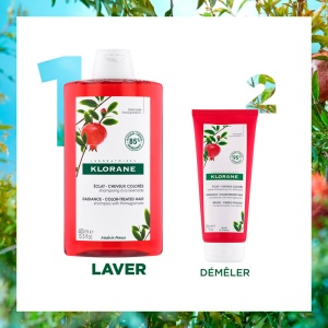 Pachet 3+1 Klorane Șampon Cu Efect De Strălucire Cu Extract De Rodie Păr Colorat 4x400ml - Img 3