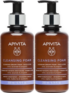 Pachet Apivita Spumă De Curățare Onctuoasă Față/Ochi 2x200ml