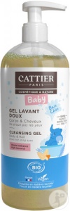 Cattier Gel De Spălare Delicat Pentru Păr Și Corp Bebeluși Bio Flacon Cu Pompiță 500ml