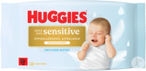 Huggies Extra Care Șervețele Fără Plastic Bebeluși 48 Bucăți