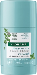 Klorane Mentă Acvatică Bio Mască Stick Matifiantă Și Purifiantă Ten Mixt Sau Gras 25g